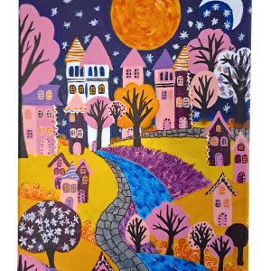 happy night canvas painting